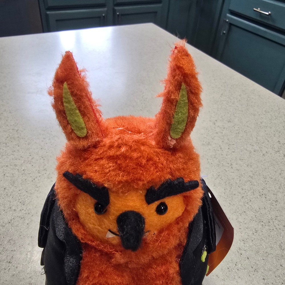 CLAWSON Hyde & Eek Halloween Bird Vampire Orange Black Cape Target 2019 NWT - Picture 2 of 11